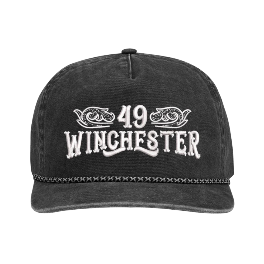 Charcoal Embroidered Rope Hat